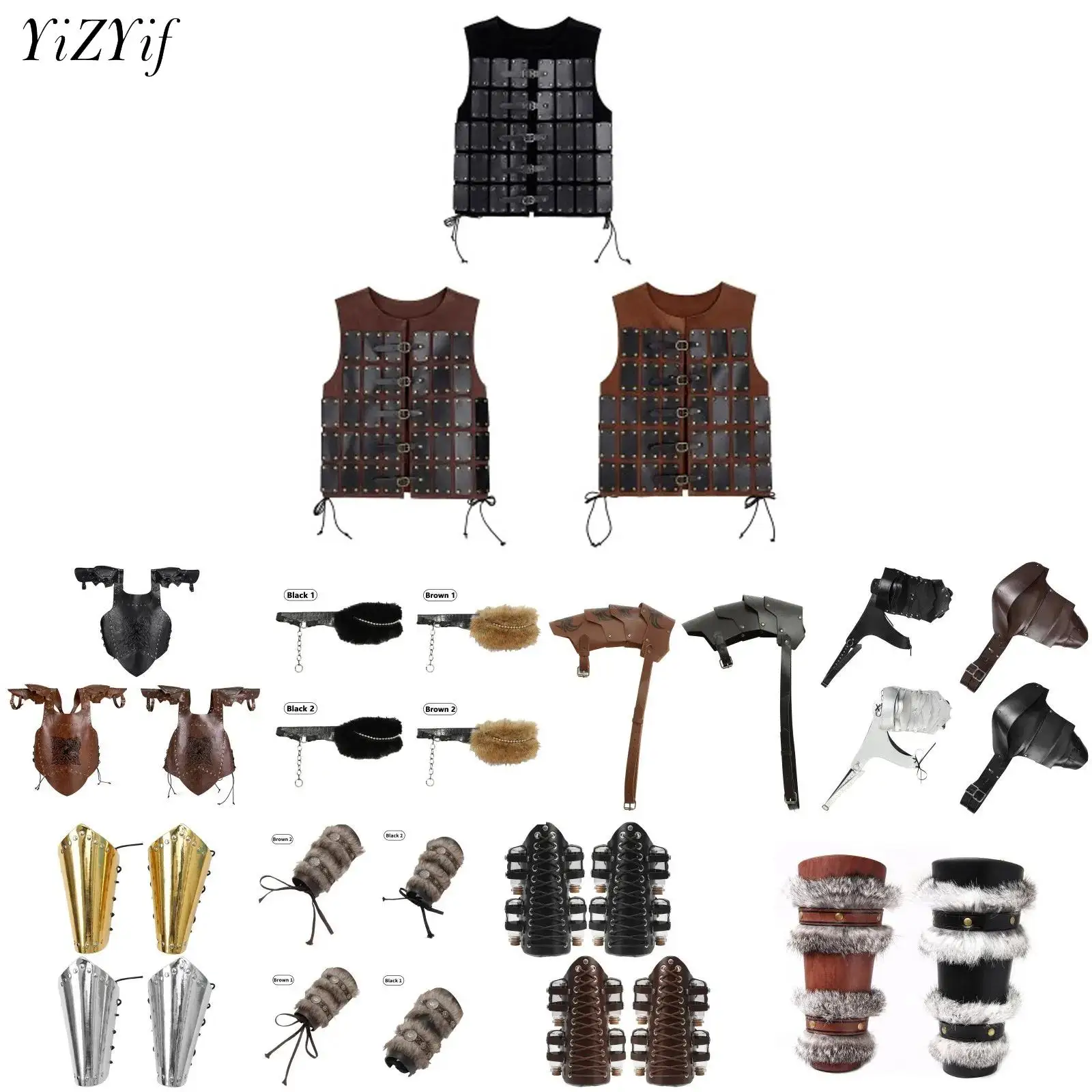 

Halloween Men's Renaissance Costume Medieval Pirate Roman Gladiator Warrior LARP Cosplay Banded Viking Chest Belt Accessories