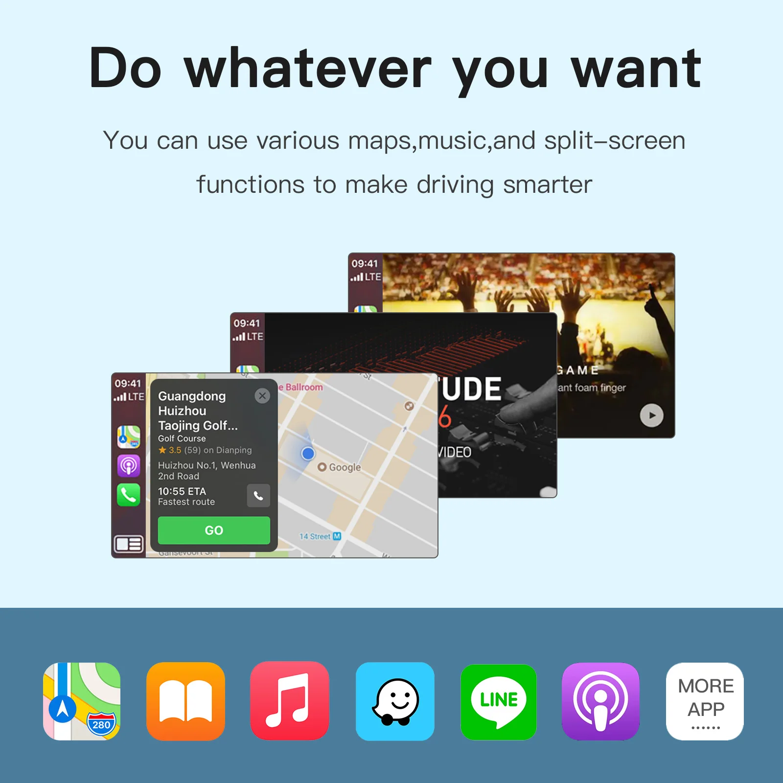 مجموعة التحديثية التلقائية اللاسلكية CarPlay Android المتوافقة مع Volkswagen Golf 7 MIB1/MIB2 Tiguan تدعم الملاحة والمرآة الموسيقية