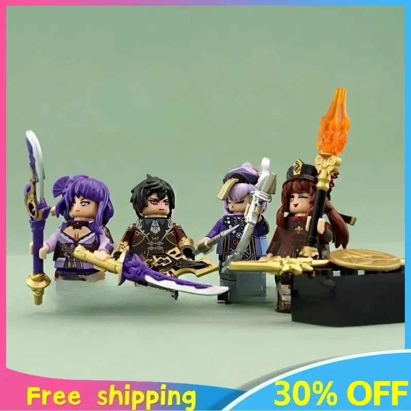 

Новые 5 см Genshin Impact игровая периферия Zhongli Klee экшн-фигурка строительные блоки украшения для рабочего стола подарки игрушки для детей