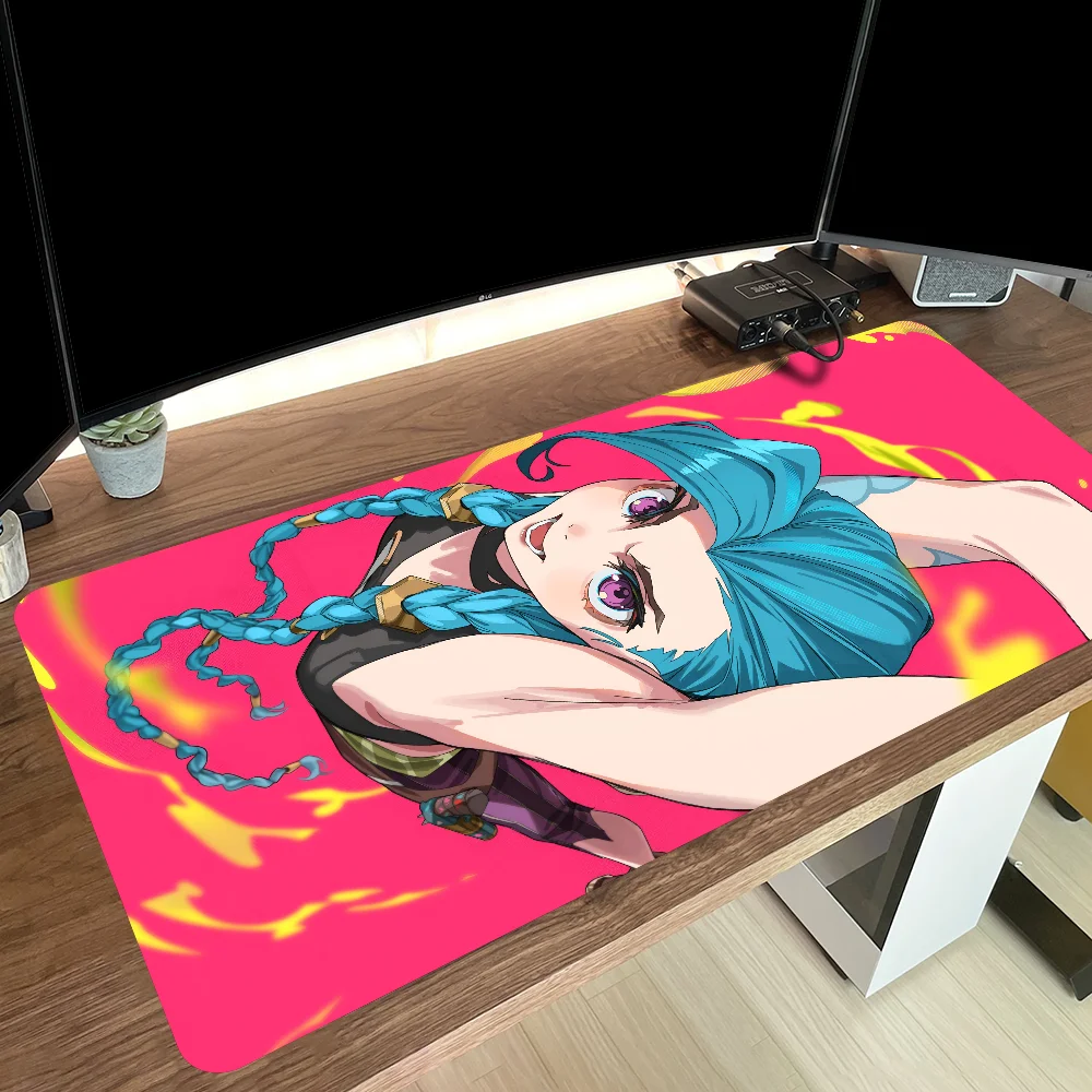 1pc Hot Anime Game TV Arcane Jinx Non-slip Mouse Pad Suitable For Office Computers Laptops E-sports Game Desk Mats XXL Keyboard