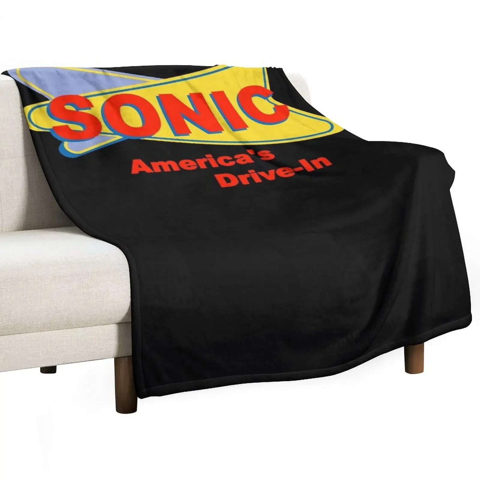 Sonic America & x27;s drive-in Fast Food Logo camiseta esencial roja manta para sofá decorativo mantas peludas para bebé