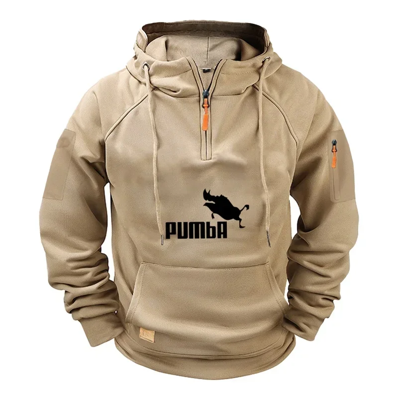 

New Autumn and Winter Men's Casual and Fashionable Sweatshirt, Outdoor Sports and Fitness Multi-pocket Long-sleeved Pullover