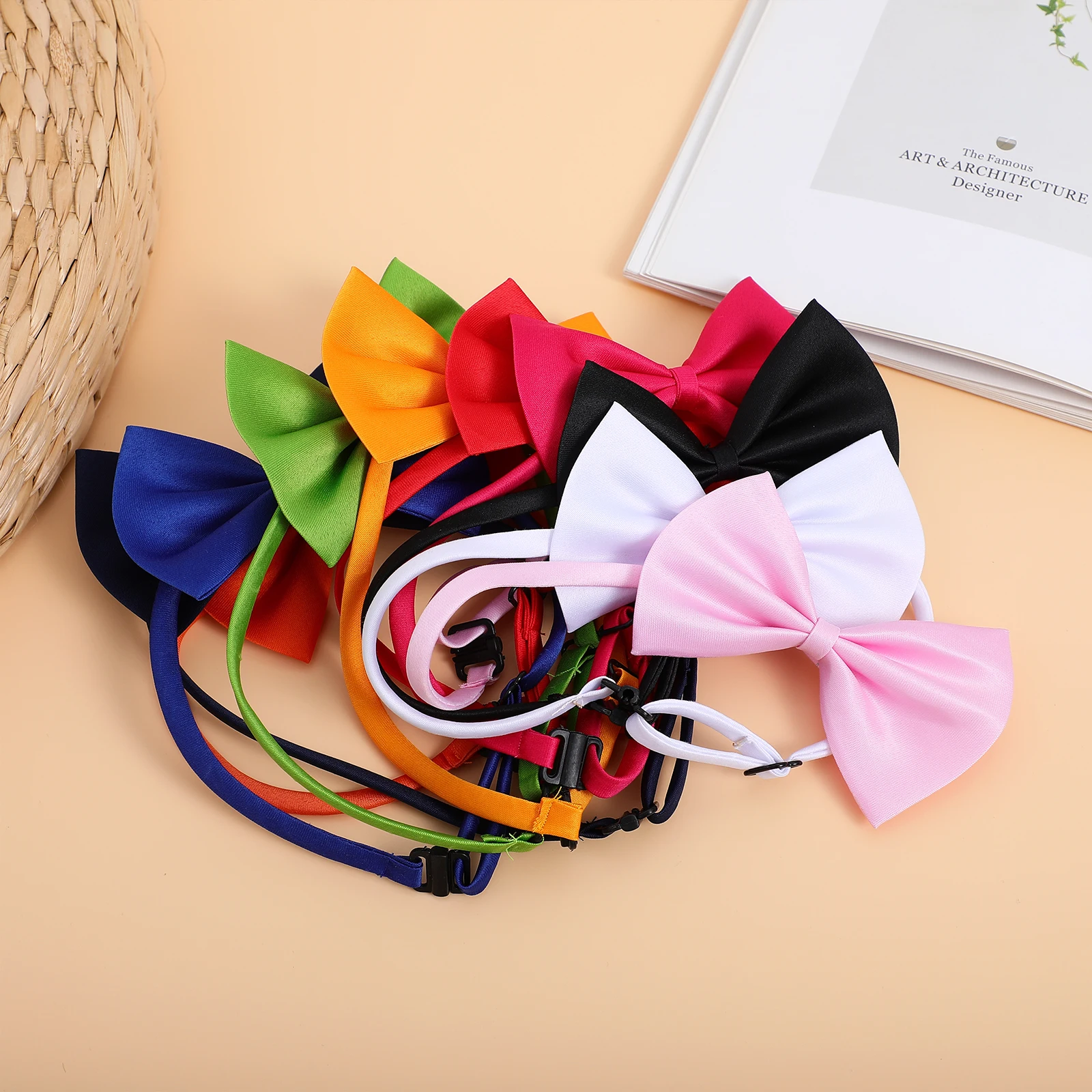 

10Pcs Pet Bow Tie Set Colorful Adjustable Collar for Dog Cat Puppy Kitten Special Occasion Wear Daily Use Dog Bows