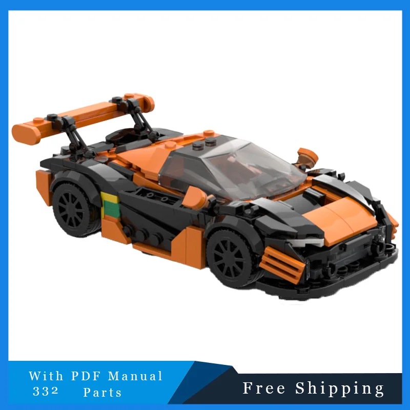 

332 PCS Famous Orange Speed Sports Car Modular Building Blocks Model For Kid Education DIY Assembly Toy Christmas Birthday Gifts