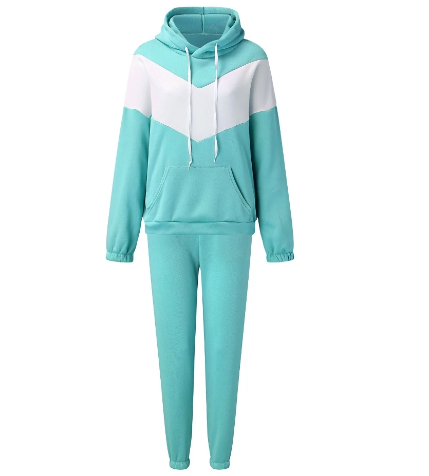 Sports Casual Hooded Color Matching Top and Pants Set, The Latest Fashion Hot Selling Exquisite and Comfortable Women's Clothing