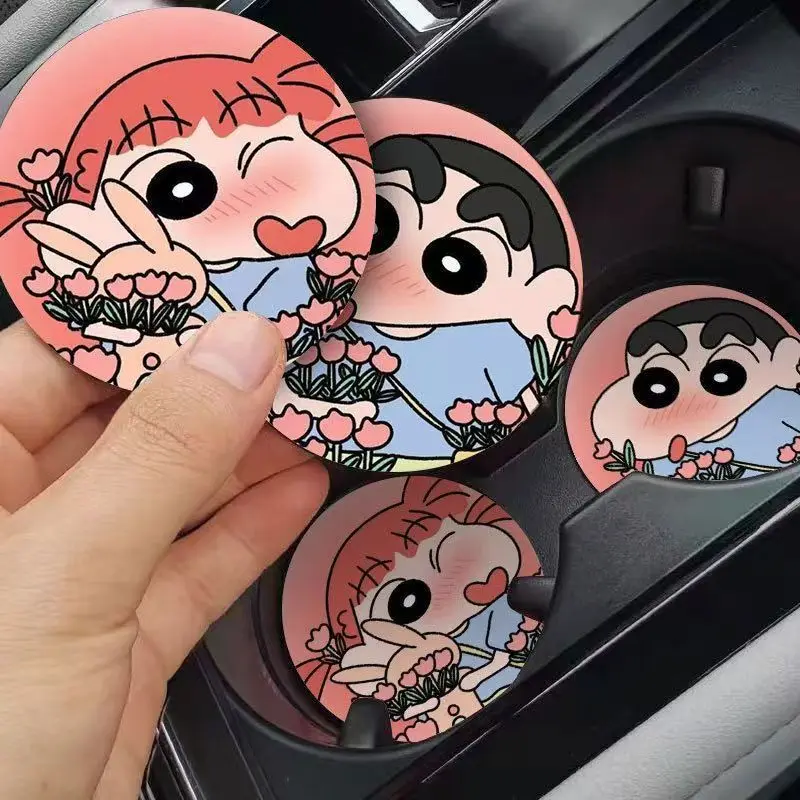 Crayon Shin-chan coaster Sakura Nene New Creative cartoon style Fashionable delicate Simple and portable non-slip car coaster