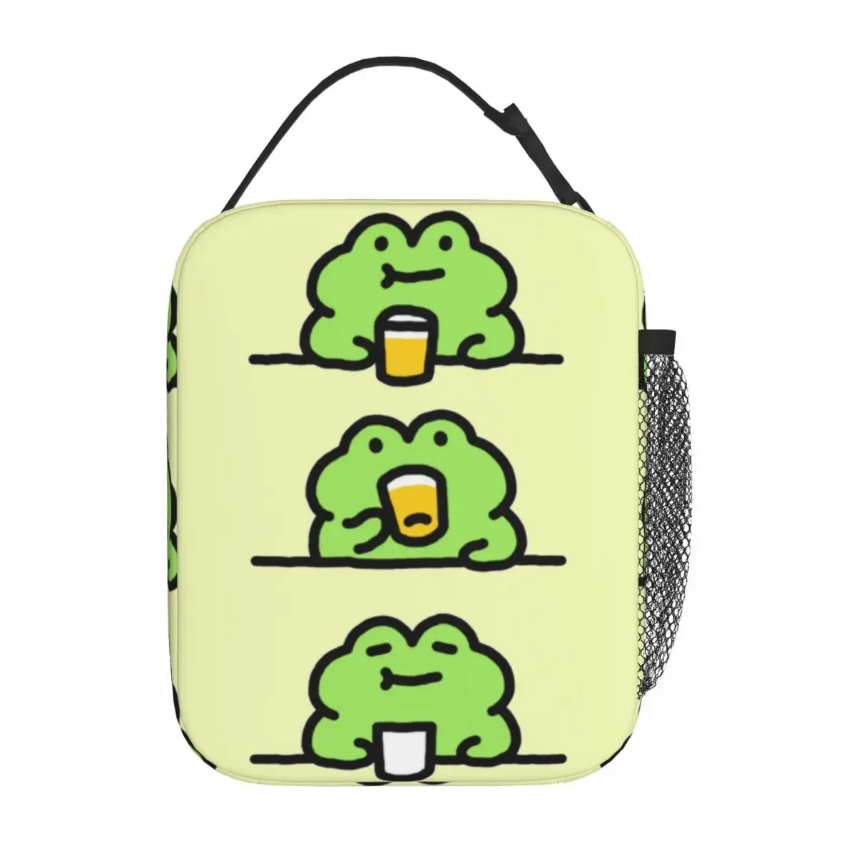 

Frog Drinking Beer Insulated Lunch Tote Bag Storage Food Box Reusable Cooler Thermal Lunch Box Picnic