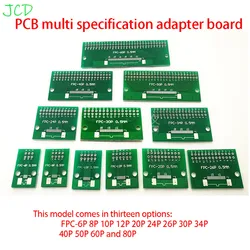 1PC FPC FFC Flexible Cable Adapter Board 0.5mm Pitch Connector SMT to 2.54mm 6P/8P/10P/12P/20P/24P/26P/30P/34P/40P/50P/60P/80P