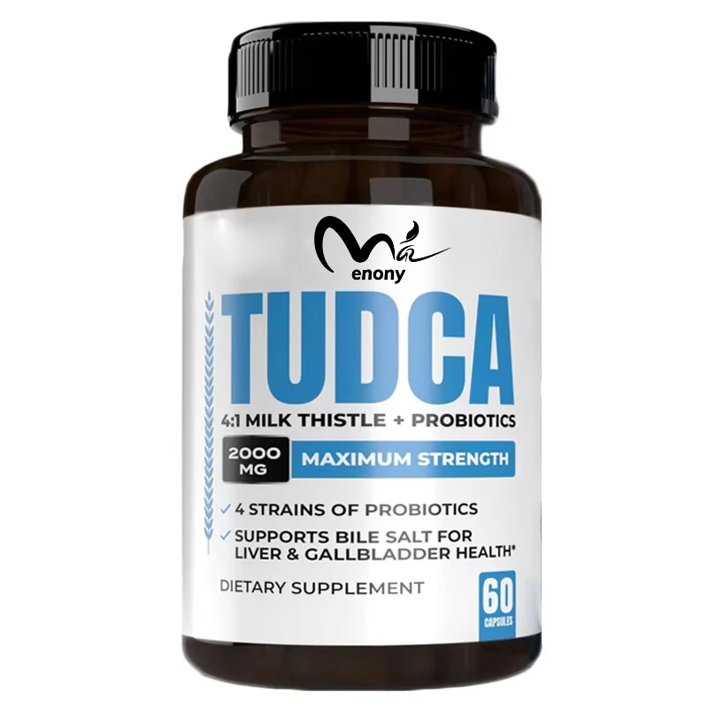 2000mg TUDCA Bile Salt Supplement Complex for Liver Detoxification and Cleansing 4:1 Milk Thistle+60 Probiotics Non GMO Capsules
