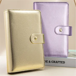 A6 Gold Purple Pattern DIY Loose Leaft Binder Notebook Cover Diary Agenda Planner Paper Cover School Stationery