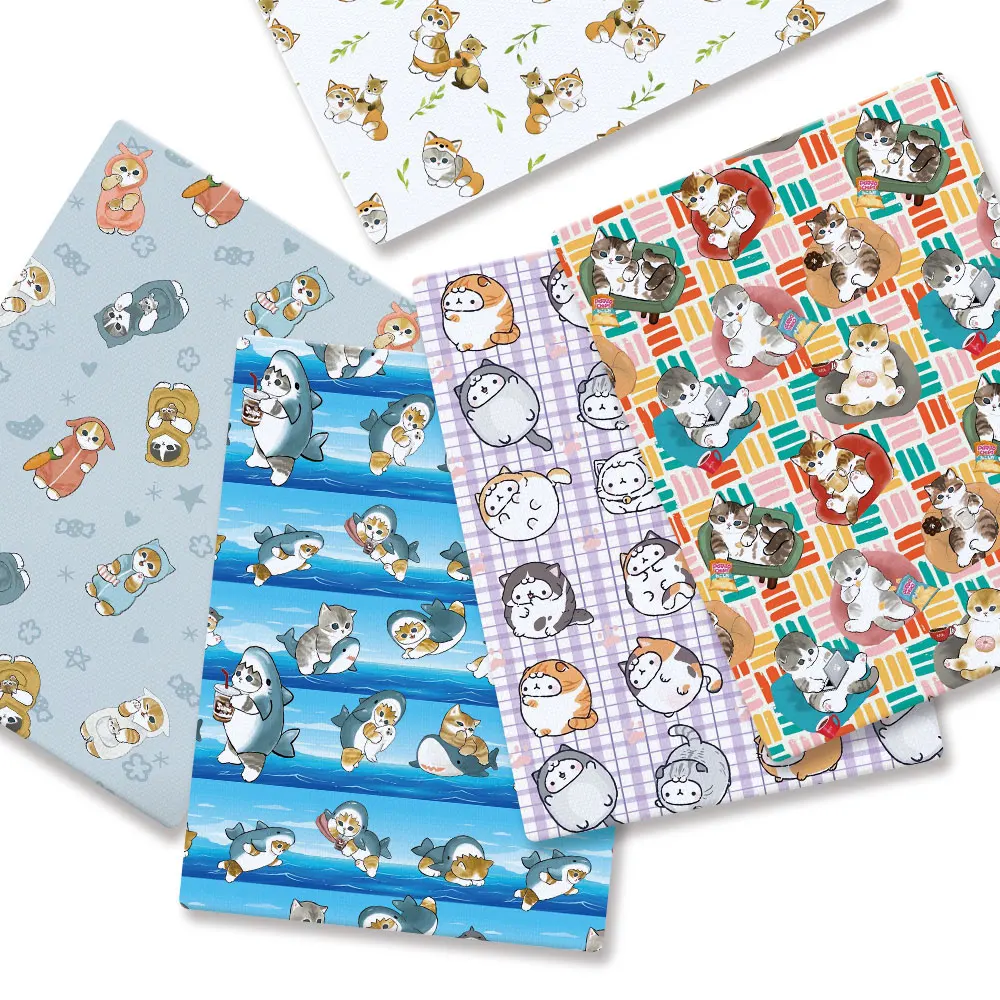 Polyester cotton Cartoon Fabric 140*50cm Handmade Sewing Patchwork Quilting Baby Dress Home Sheet Printed Fabric Sewing Kids