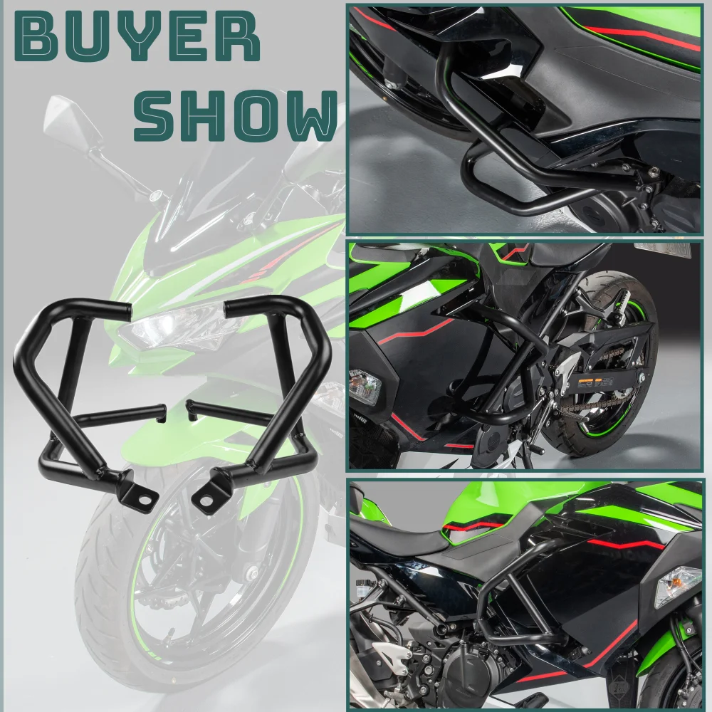 Ninja400 Engine Guard Bumper For Kawasaki Ninja 400 250 2018-2024 2021 Motorcycle Crash Bar Body Frame Protector Accessories