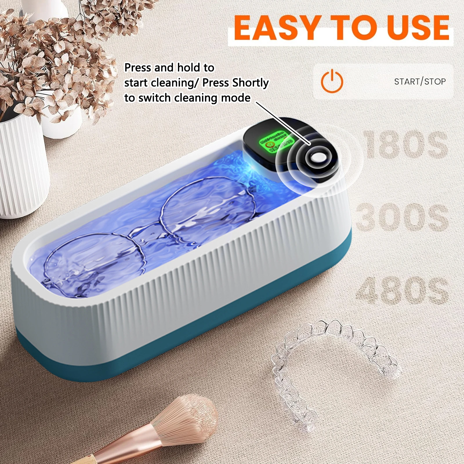 Jewelry Cleaning Machine Fully Automatic 360° Deep Cleaning Tool Ultra-Portable with High-Frequency Vibration Gift Idea