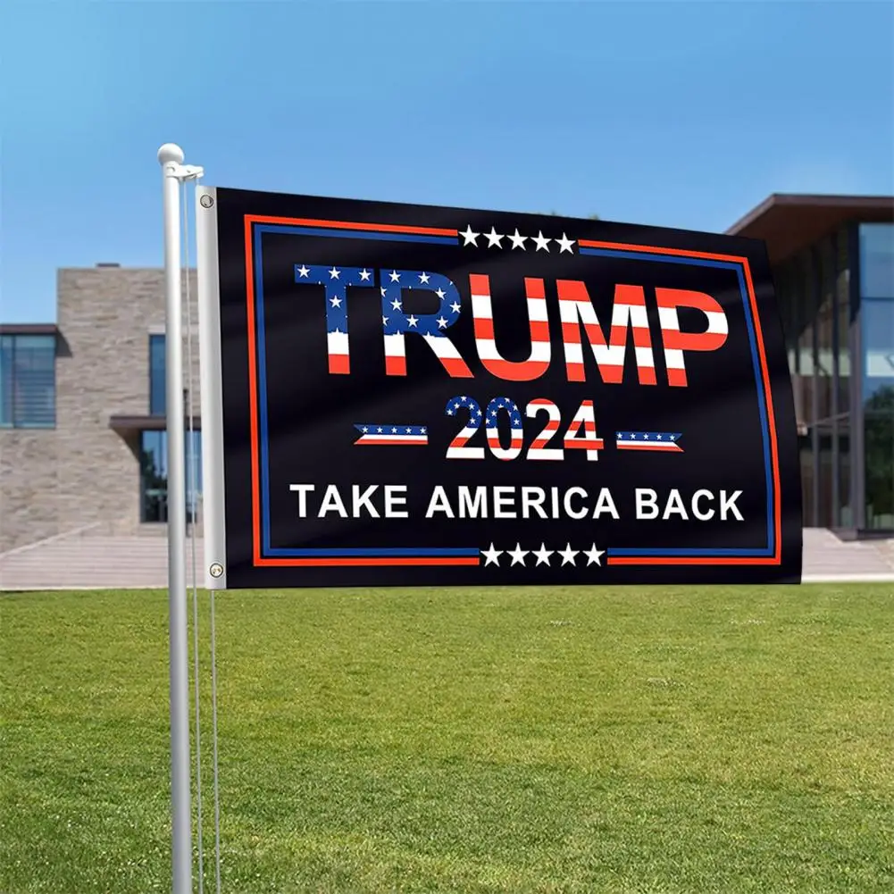 Election Flag 2024 Outdoor Election Decor Double Trump 2024 Election Flags 3x5ft Yard Banners with Brass Grommets for Indoor