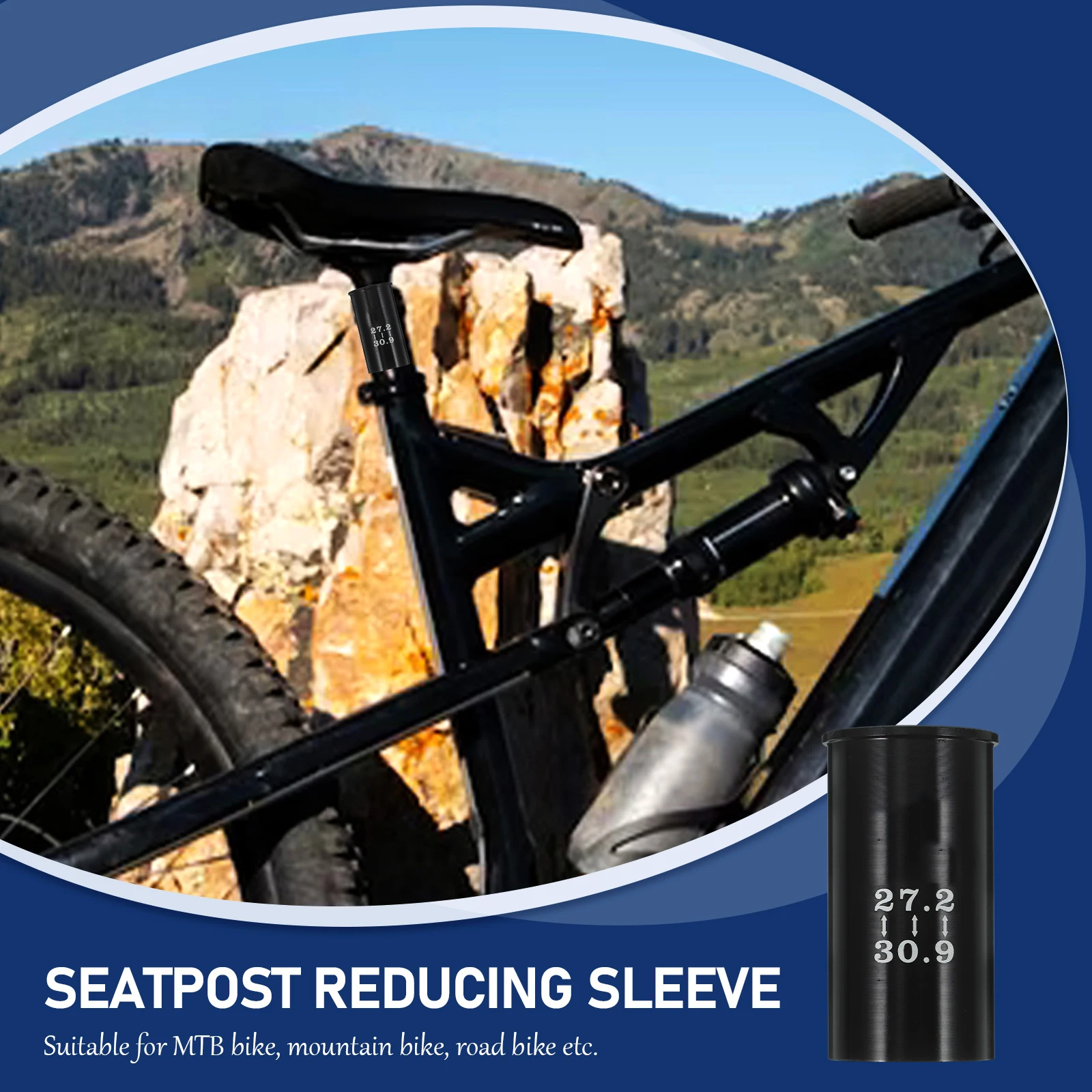 

Mountain Bike Reducing Sleeve 27.2 Turn 30.9 Lightweight Aluminum Adapter For Road Bike 27.2 Turn 30.9 Seatpost Reducing