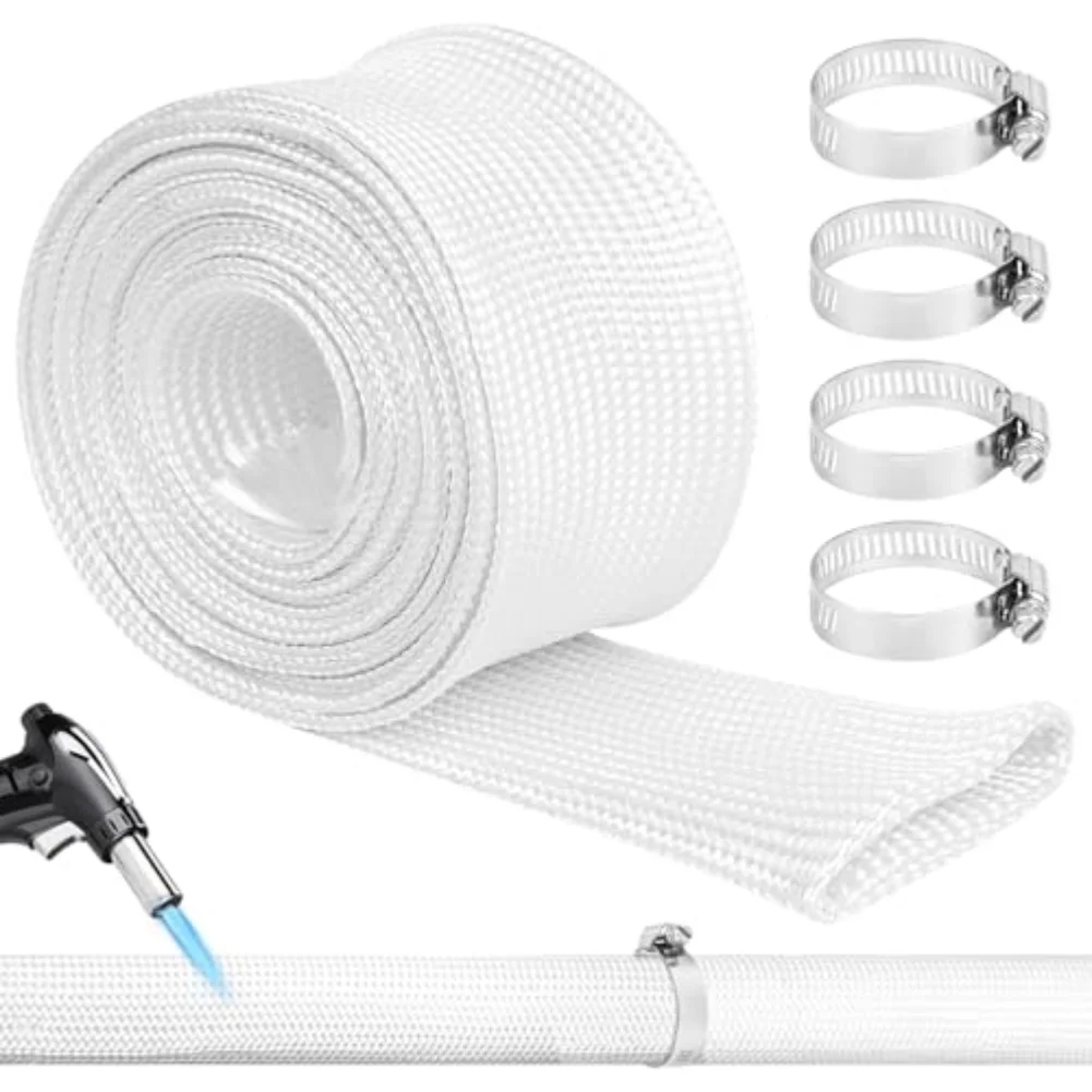 

Термозащитный рукав из стекловолокна для выхлопных систем, 3 мм (0,12 дюйма), 300 см (10 футов), выдерживает экстремальные температуры, защита от пламени