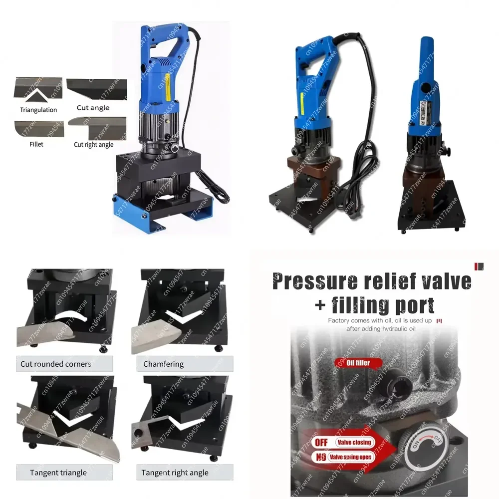 2000W Handheld 4In1 Electric Hydraulic Angle Steel Cutting Machine Angle Iron Cutter for Beveled/Rounded/Right
