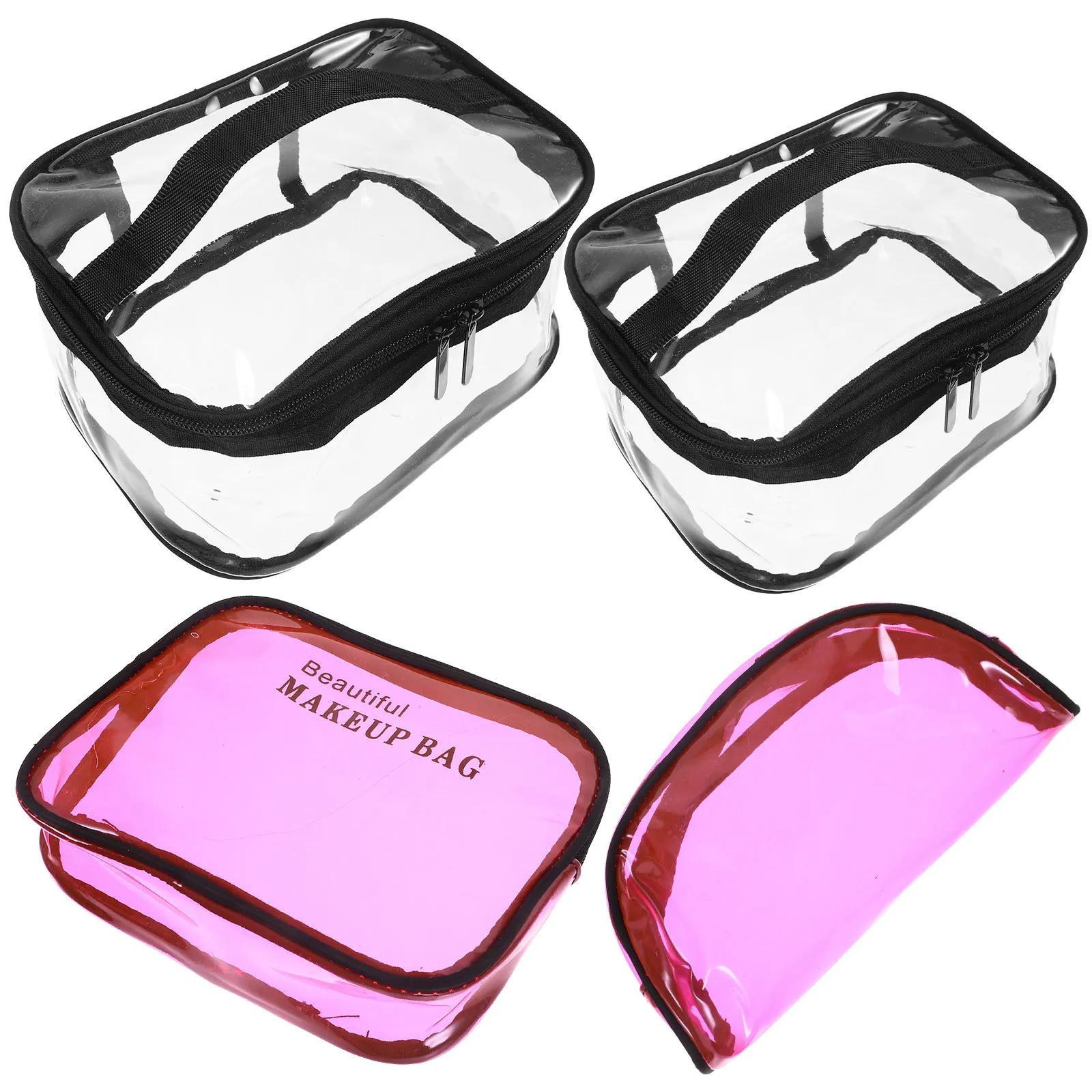 

4Pcs Clear Bags Waterproof Travel Toiletry Organizer Storage Makeup Brush Clear Makeup Toiletry Carry Pouch Bags Pouches