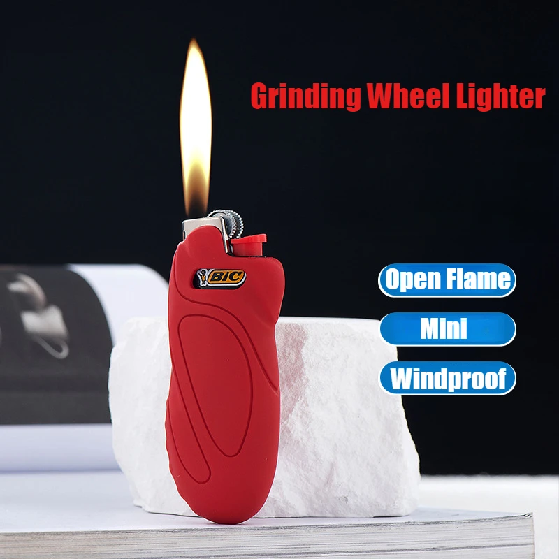 Explosion-proof Grinding Wheel Lighter Plastic Style Simple Rubber Paint Comfortable Cigarette Lighters & Smoking Accessories