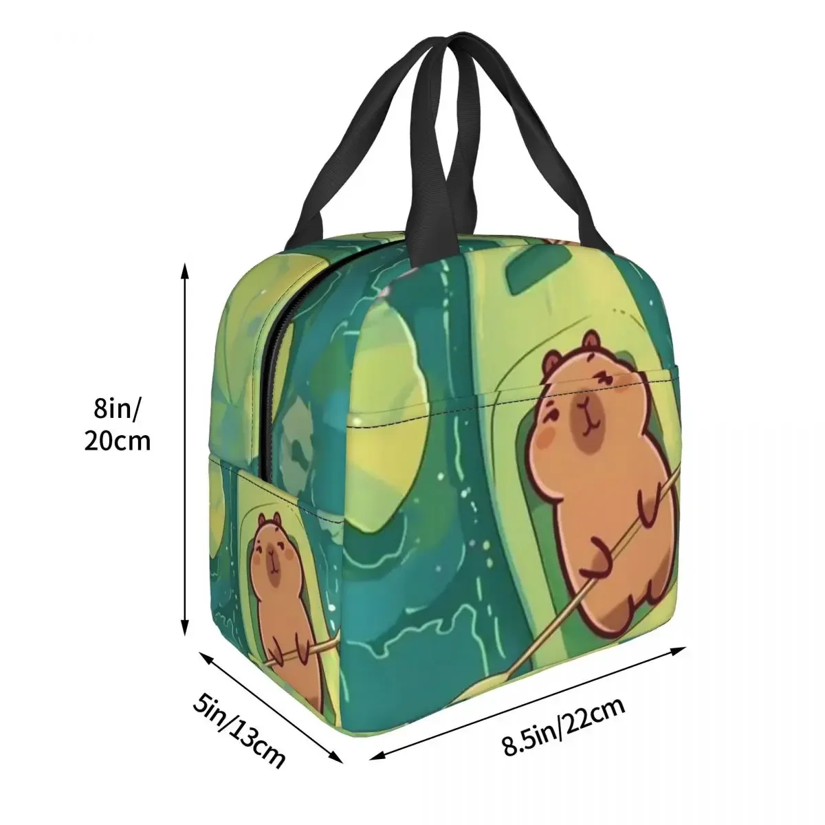 Capybara Lying On The Boat Insulated Lunch Bag for Women Children Portable Food Boxes Thermal Lunch Box Tote