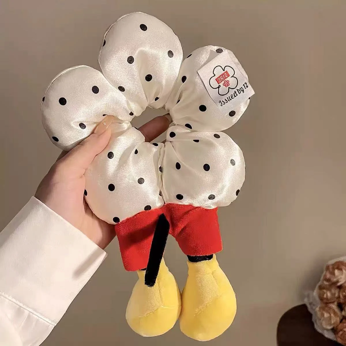 1 Stück Polka Dot Check Mickey Ass Flower Dicker Darmkreis, Mädchen Niedliche Cartoon Plüschbälle Haarband Haarseil Haarschmuck – Detail 9