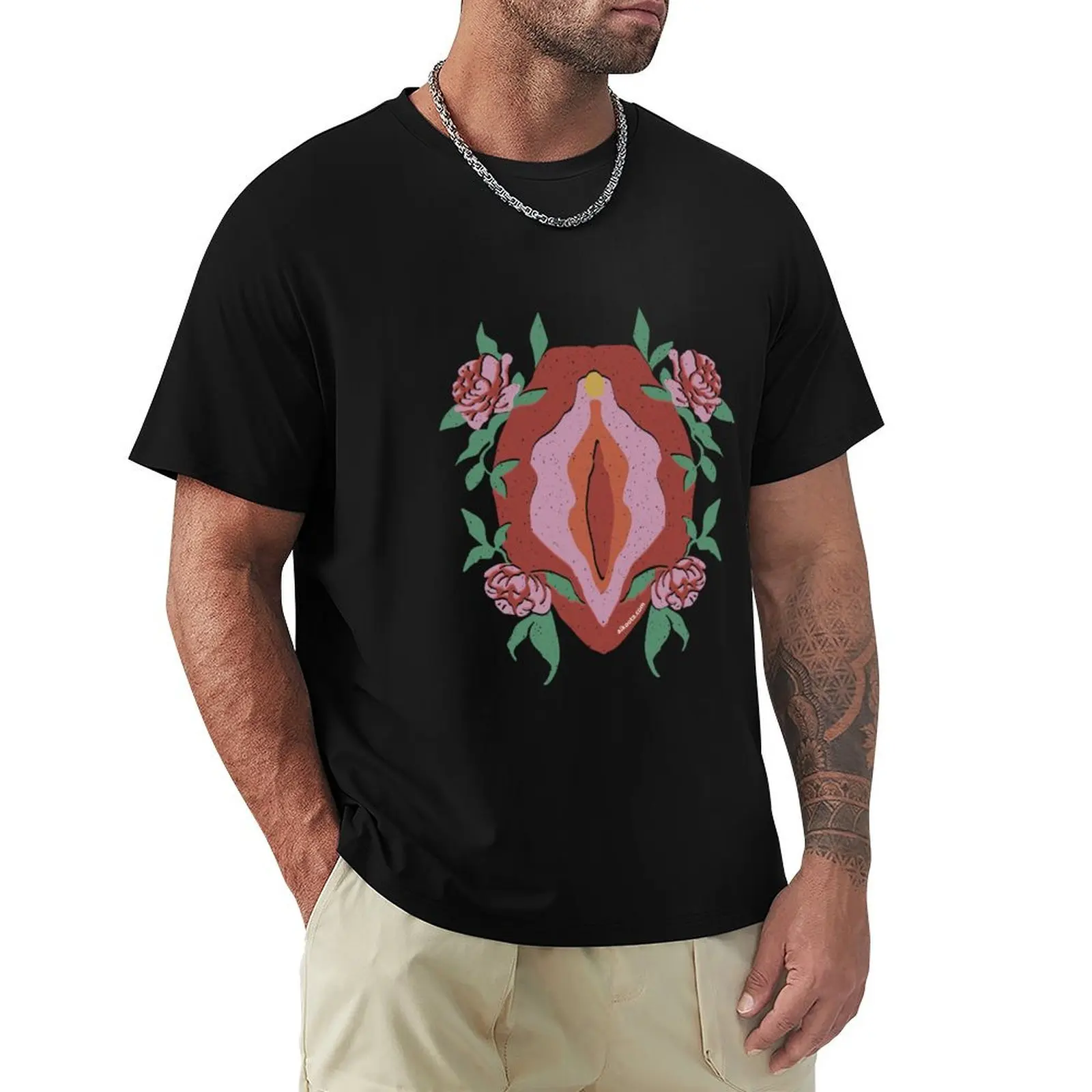 Flower Feminine Vagina Art T-Shirt Casual Daily Outfit T-Shirt