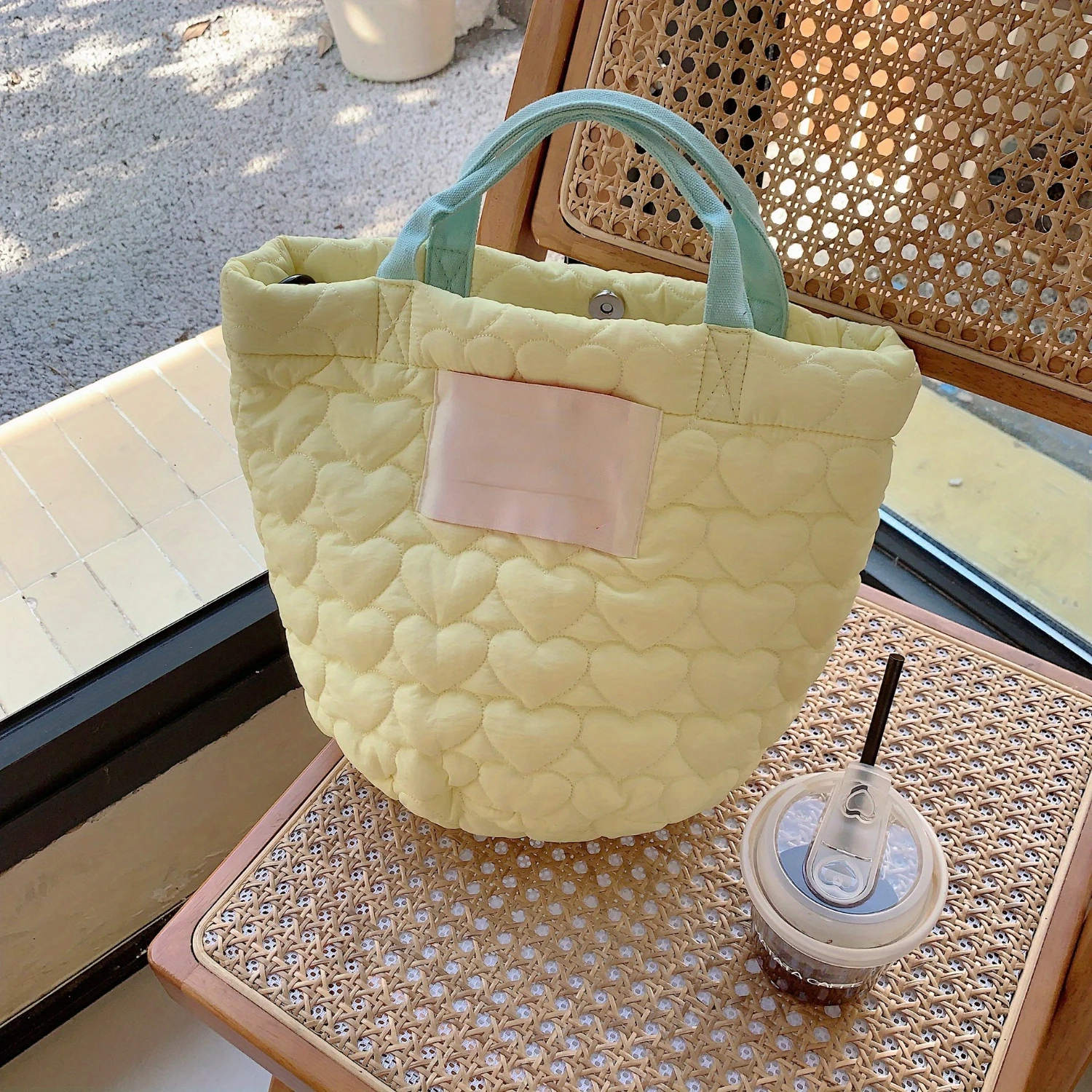 

Quilted Love Handbag Bucket Shoulder Bag Crossbody Bag Women