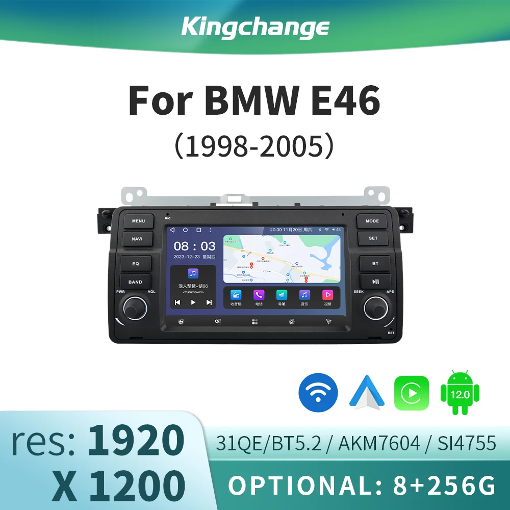 Kingchange 7''Android12 Car Radio for BMW E46 M3 X5 1998-2006 Multimedia Video Player Navigation Wireless Carplay Auto Head Unit