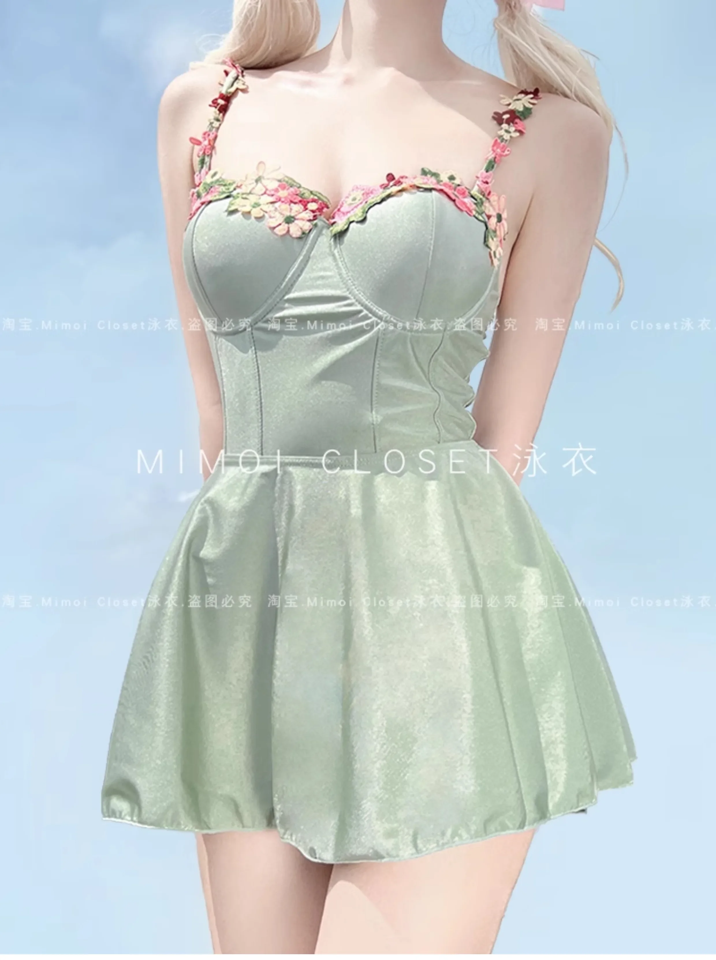Traje de baño rosa de una pieza para niña, trajes de baño Kawaii bonitos y dulces para mujer, traje de baño Y2k, Bikinis sexys, novedad de 2025