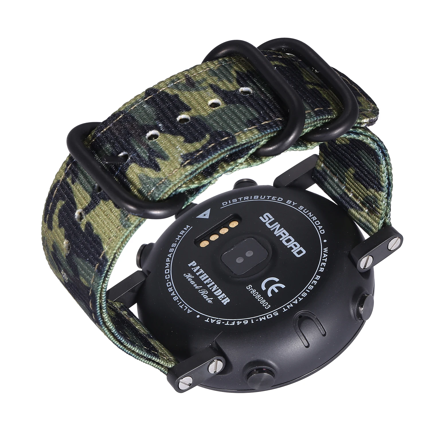 SUNROAD Compass Watch Camo Army Green 5ATM Waterproof GPS+Pressure+Altitude+Triathlon HARD APP Play Store Download For Andriod