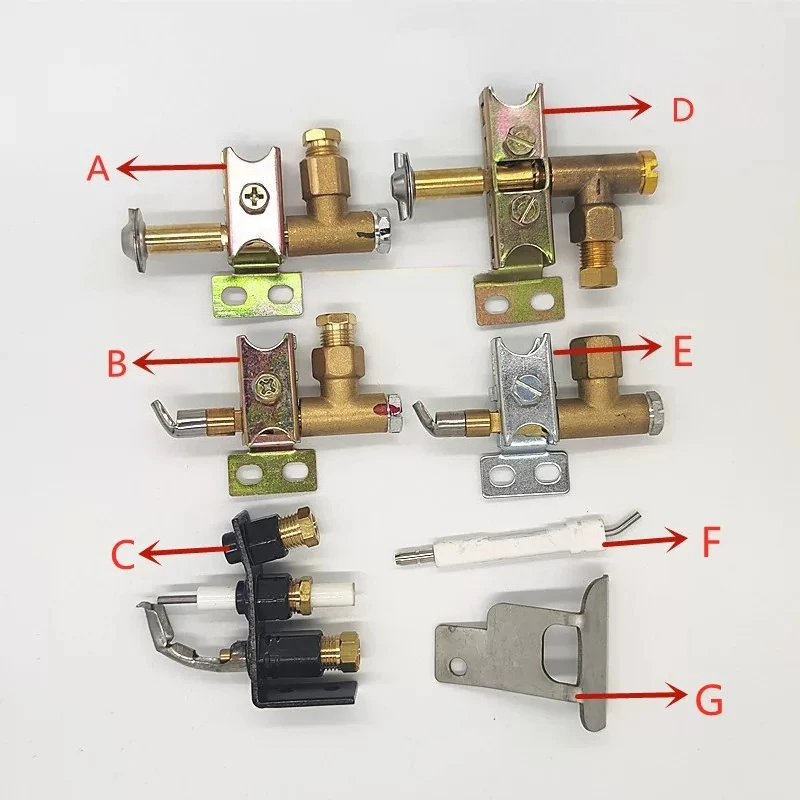 Pot stove with open flame ignition bracket, tinder cap, ignition needle three-pronged and two-pronged tinder head