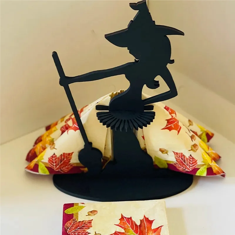 Halloween Witch Tabletop Server with Tablecloth Halloween Cupcake Witch Display Stand Home Decoration