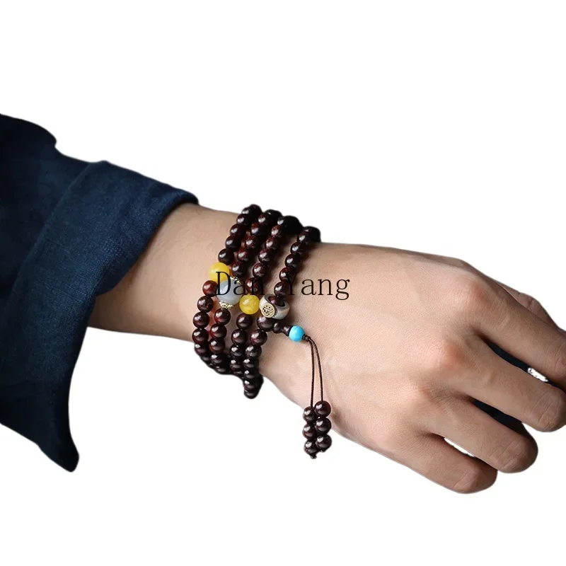 

LAB 108 full of gold stars old material Buddha beads men's and women's cultural play genuine sandalwood bracelet