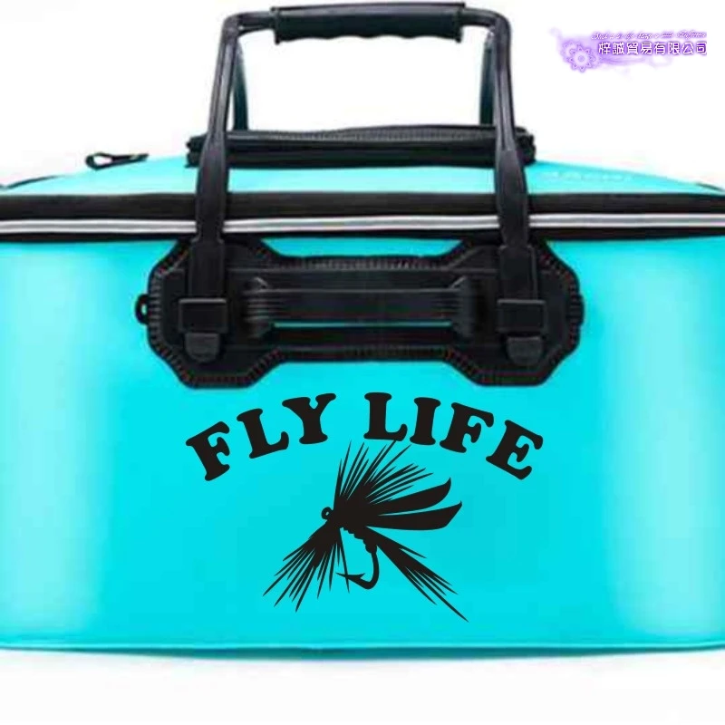 Flyer Decal Fly Fishing Sticker Bucket Tackle Shop Fishhook Sticker Fish Tank Boat Box Car Vinyl