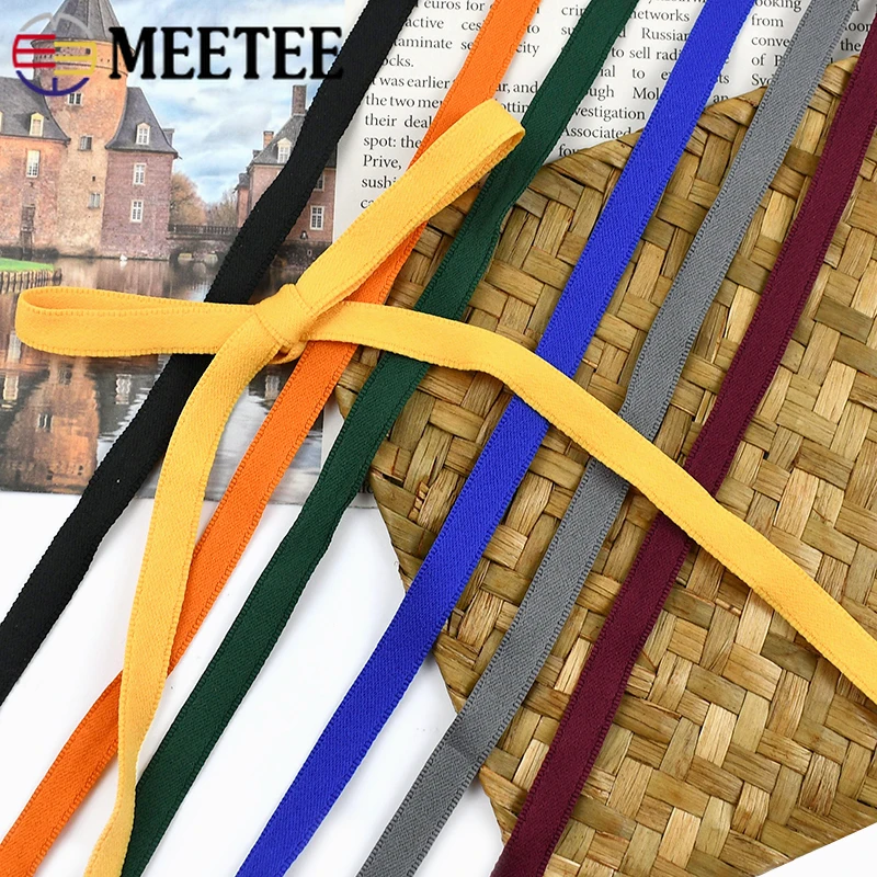 

20-50Meters 10mm Nylon Elastic Band for Sewing Underwear Shoulder Strap Clothes Decor Stretch Ribbon DIY Garment Accessories