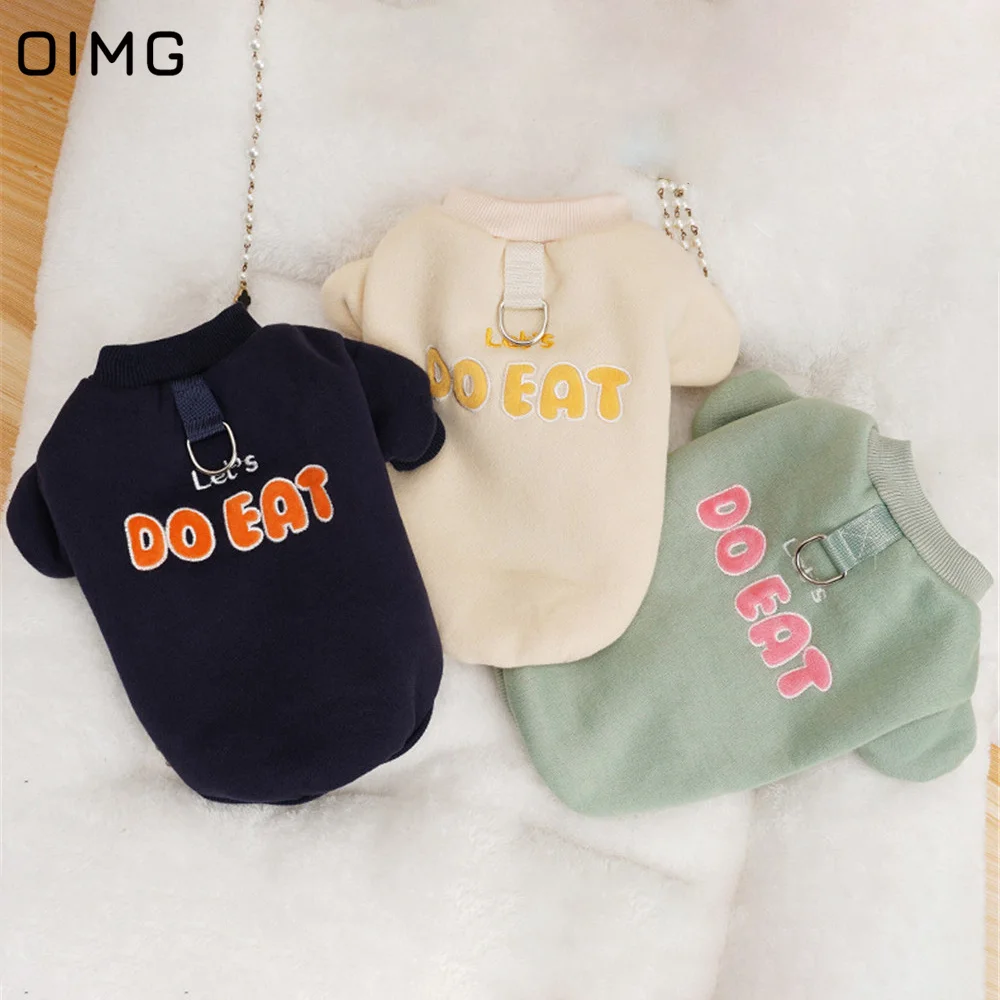 

OIMG Puppy Hoodies Letter Print Pet Sweatshirts For Small Dogs Clothes Chihuahua Bichon Winter Thicken Dogs Outfits Cat Clothing