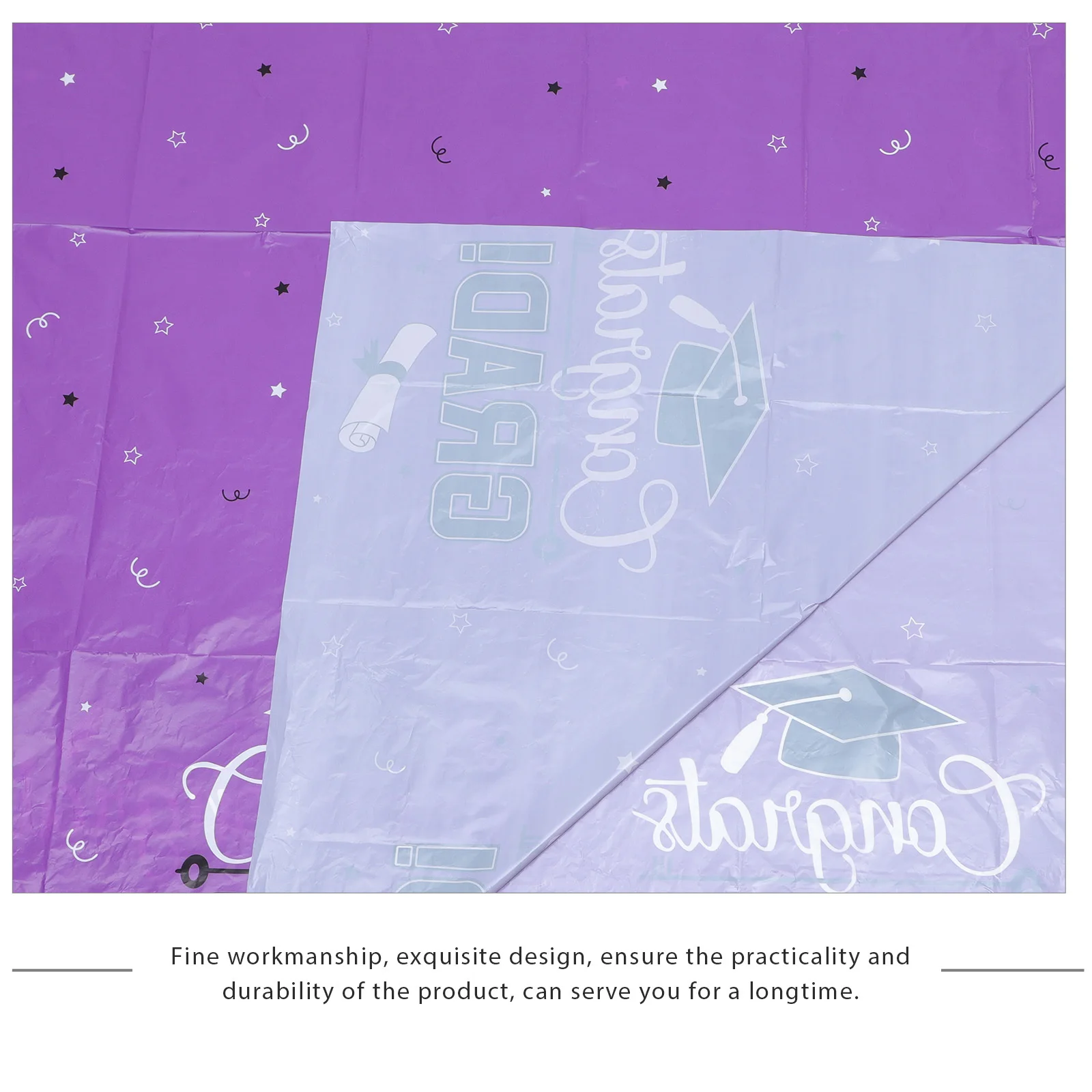 

Graduation Table Cloth Pe Material Wear-Resistant Simple Color Decoration Table Cover for Graduation Dinner Party Decor Congrats