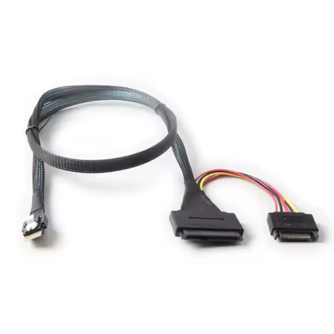 B0KA SlimSAS SFF-8654 4i to U.2 SFF-8639 Converter Cable 15pin Cord Line 32AWG Tinned-copper PCIE4.0 SSD Cable