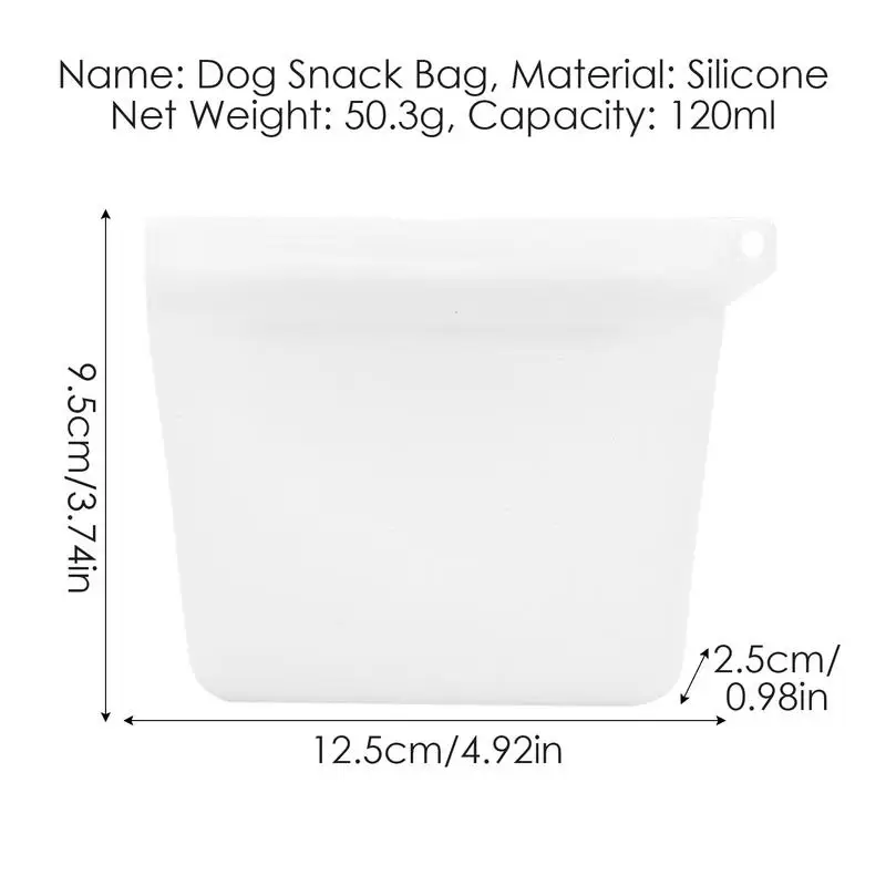 Pet Training Silicone Treat Pouch Dog Food Bag Waterproof Training Dog Cat Silicone Snack Bag Storage Pet Travel Outdoor Product