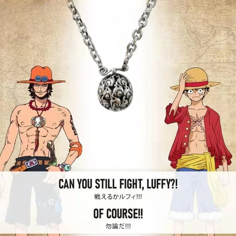 

ONE PIECE Anime Peripheral Ace Metal Necklaces One Piece Jewelry Mera Mera No Mi Fashion Jewelry Accessories Gift