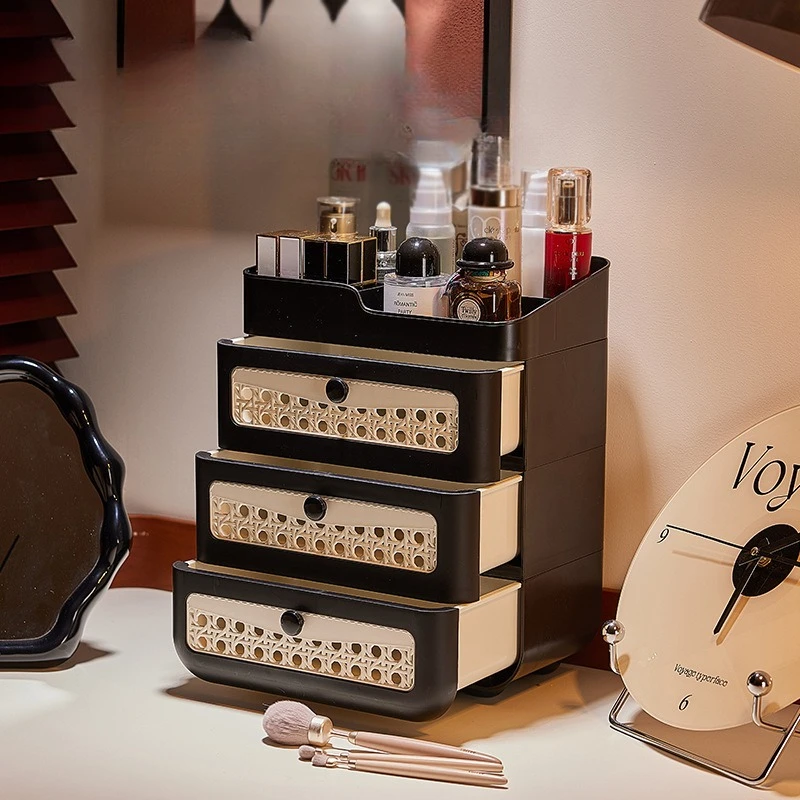 

Органайзеры для макияжа большой емкости, настольный чехол для хранения, органайзер для косметики для спальни, мульти-пылезащитный бытовой ящик, шкаф