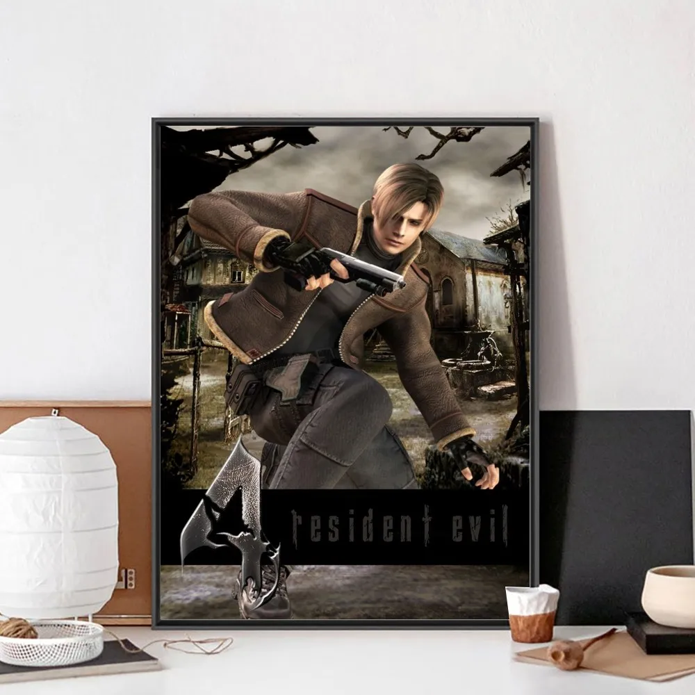 Resident Leon Kennedy Evil Poster No Framed Poster Kraft Club Bar Paper Vintage Poster Wall Art Painting Bedroom Study Stickers