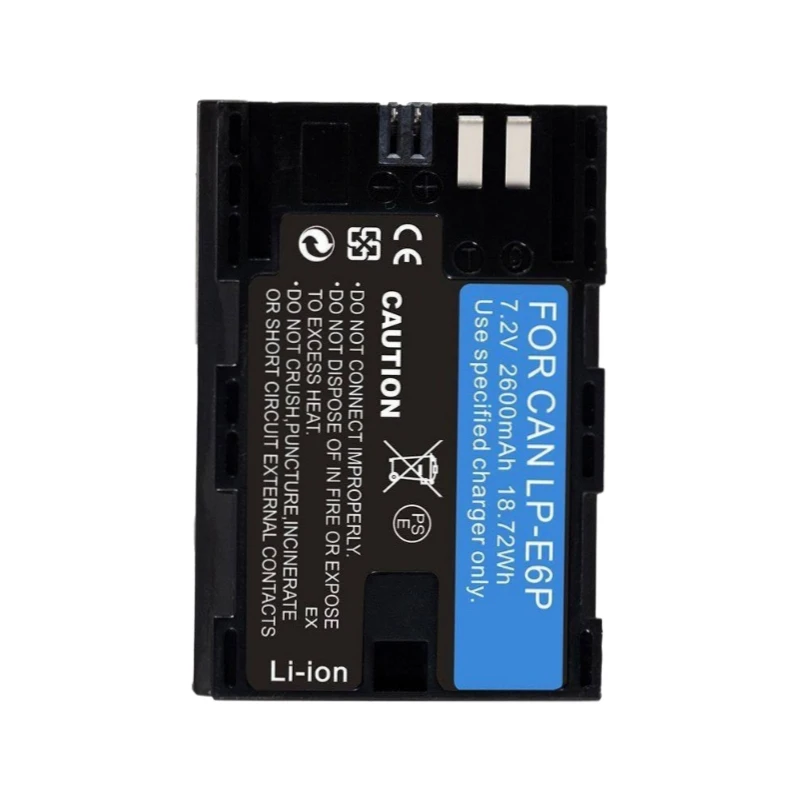 High Quality LP-E6P Camera Battery 7.2V 2600mAh for CANON EOS R5 Mark II Camera Brand New Replacement Battery