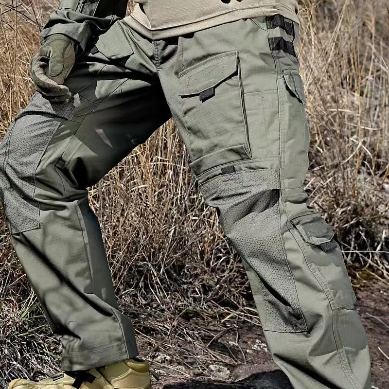 Hiking Pants For Men 2024 New Tactical Multi-Pocket Durable Outdoor Spring Autumn Training Cargo Trousers High Quality