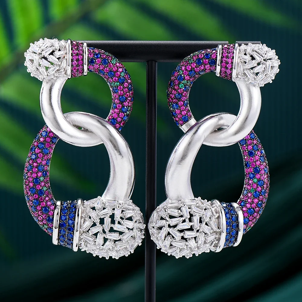 

Missvikki New Luxury Dubai Big Pendant Earrings for Women Bridal Drop Dangling Earrings Party Wedding Jewelry Gifts High Quality