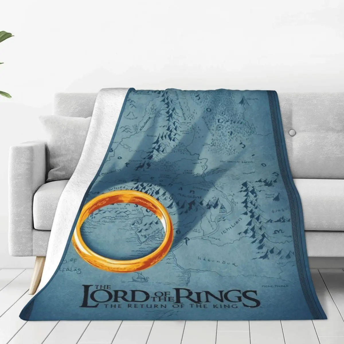 L-Lords Of The R-Rings Fleece Blankets Movie TV Series Fashion Throw Blanket for Home 125*100cm Plush Thin Quilt Soft