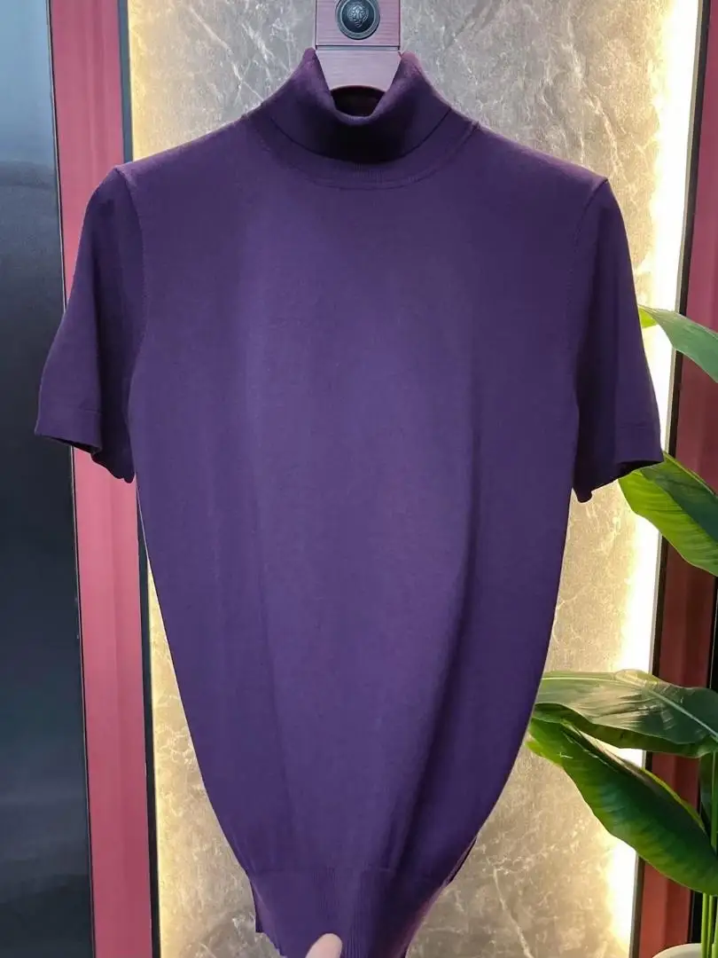 

H9 High Collar Knitted ort Sve Men's Faion Simple High Quali Ele Aosphere High-End Feeling Autumn Winter New A...