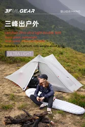 3F UL GEAR lanshan 2pro Tent 2 Person Oudoor Ultralight Camping Tent 3 Season Professional 20D Silnylon Rodless Tent 4 Season