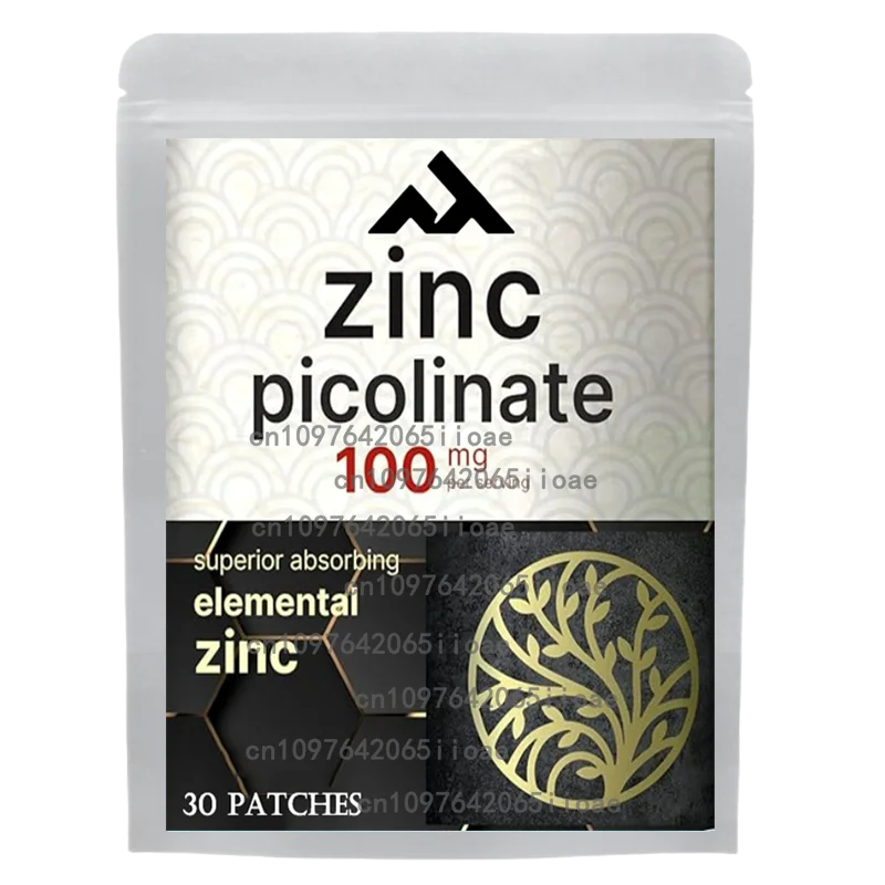 

30-пластырь цинкового пиколината высокой мощности с витамином С для поддержки иммунитета и здоровья кожи.