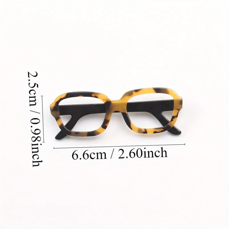 Acrylic Vintage Square Frame Glasses Brooch Fashion Simple and Generous Corsage Pin Accessory Gift